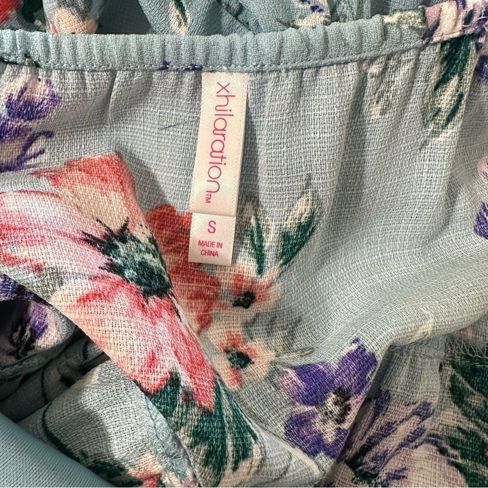 Xhilaration women's blue floral spaghetti strap maxi dress size small - Picture 5 of 5